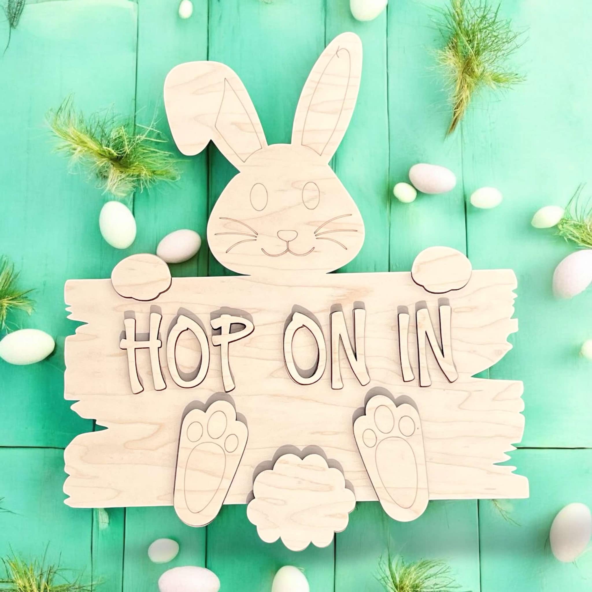 Hop ON IN unfinished Wood Round DIY Kit