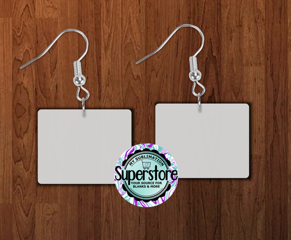 Horizontal rectangle earrings size 1 inch -  1.5 inch or 2 inch MDF - BULK PURCHASE 10pair