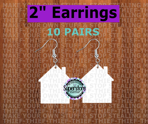 2 inch - House earring - BULK PURCHASE 10pair