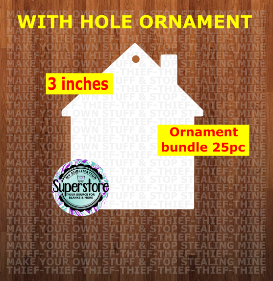 House - WITH hole - Ornament Bundle Price