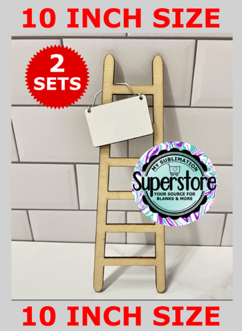 (10inch) 4pc wood ladder bundle with sublimation sign - Sublimation Blank