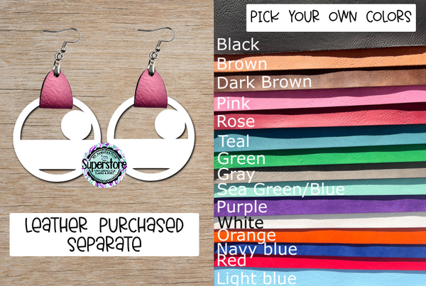 Volleyball hoop faux leather earrings - Sublimation MDF - 10 pairs