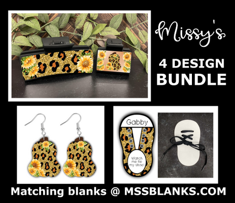 Digital Download - Leopard 4pc bundle - shoe - pumpkin - hair clip - made for our blanks