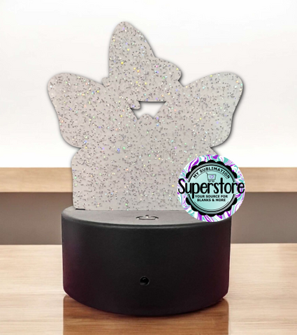 GLITTER Acrylic Butterfly Light Base Blank  - Sublimation Acrylic