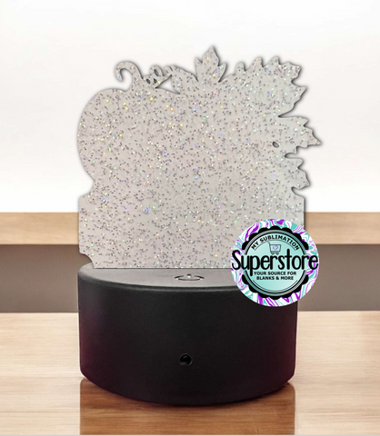 GLITTER Acrylic  Fall Pumpkin Sign Light Base Blank  - Sublimation Acrylic