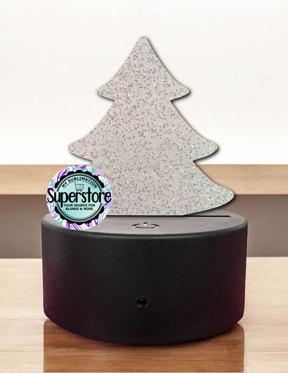 GLITTER Acrylic Tree Light Base Blank  - Sublimation Acrylic