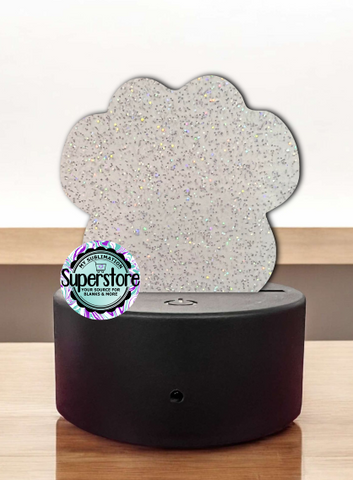 GLITTER Acrylic Paw Light Base Blank  - Sublimation Acrylic