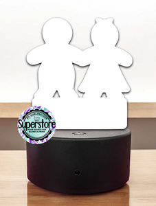 Acrylic Gingerbread Couple Light Base Blank  - Sublimation Acrylic