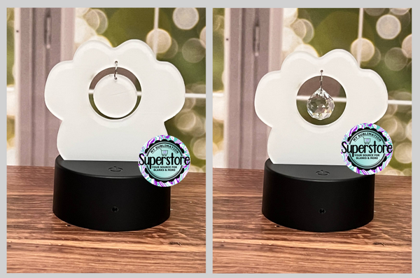 WITH HOLE - Acrylic  Dog Paw Light Base Blank  - Sublimation Acrylic