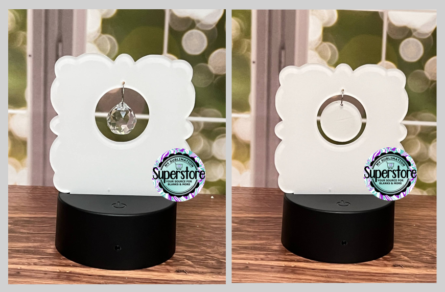 WITH HOLE - Acrylic Malin Light Base Blank  - Sublimation Acrylic