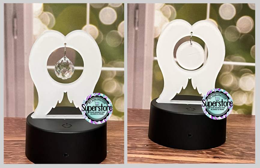 WITH HOLE - Acrylic Wing Light Base Blank  - Sublimation Acrylic