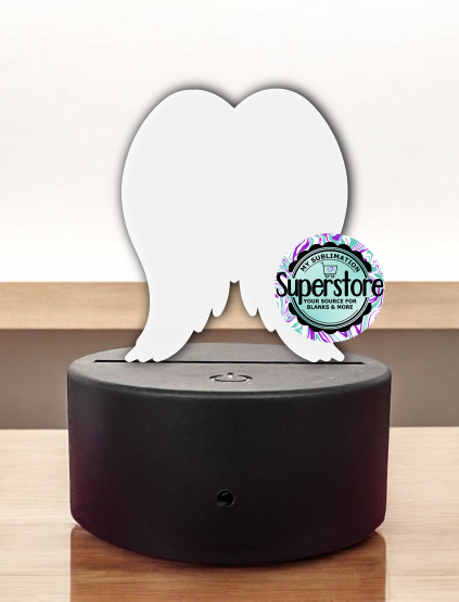 Acrylic Wing Light Base Blank  - Sublimation Acrylic - Regular or Glitter