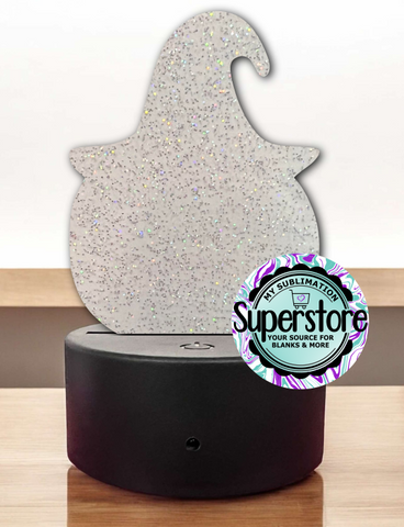 GLITTER Acrylic Pumpkin Light Base Blank  - Sublimation Acrylic