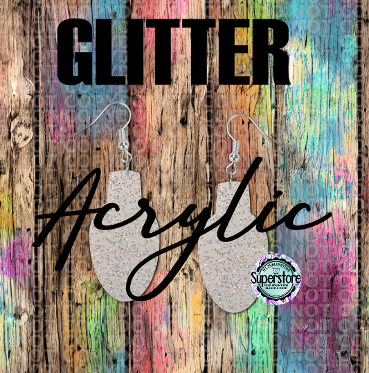 Glitter Acrylic Light Bulb -  Earrings - 5 & 10 pairs 1.5 & 2 inch size - Sublimation Acrylic