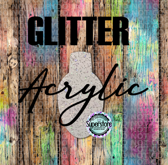 GLITTER Light Bulb -  With or Without Hole  - Sublimation Acrylic