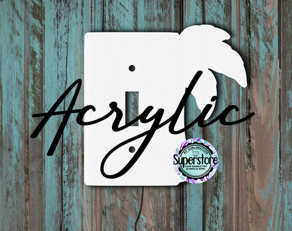 Clear Acrylic - Light Switch Cover - Palm Tree - Sublimation Acrylic