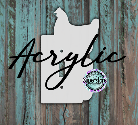 Clear Acrylic - Light Switch Cover - Chicken - Sublimation Acrylic