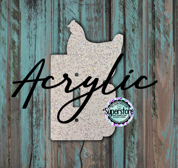 Glitter Acrylic - Light Switch Cover - Chicken - Sublimation Acrylic