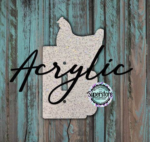 Glitter Acrylic - Light Switch Cover - Chicken - Sublimation Acrylic