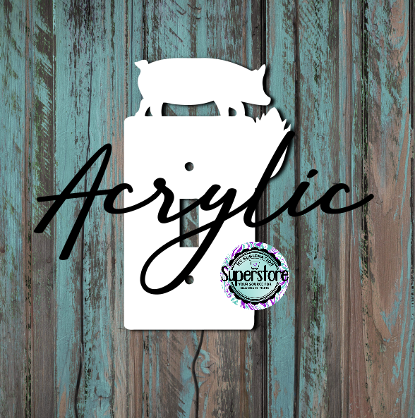Clear Acrylic - Light Switch Cover - Pig with corn - Sublimation Acrylic