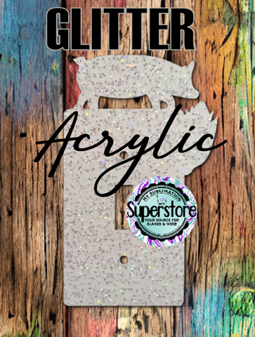 Glitter Acrylic - Light Switch Cover - Pig with corn - Sublimation Acrylic