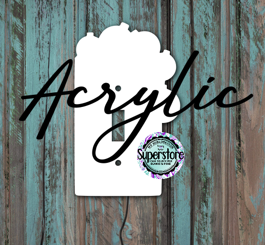 Clear Acrylic - Light Switch Cover - Bulbs - Sublimation Acrylic