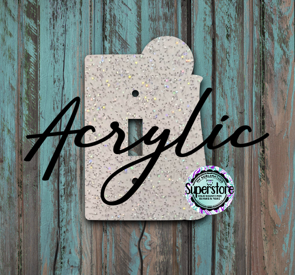 Glitter Acrylic - Light Switch Cover - Sport - Sublimation Acrylic