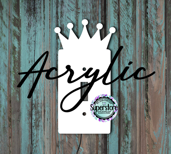 Clear Acrylic - Light Switch Cover - Crown - Sublimation Acrylic