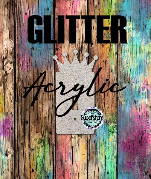Glitter Acrylic - Light Switch Cover - Crown - Sublimation Acrylic