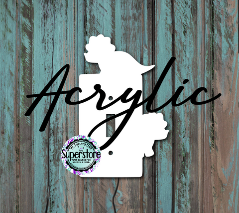 Clear Acrylic - Light Switch Cover - Dinosaur - Sublimation Acrylic