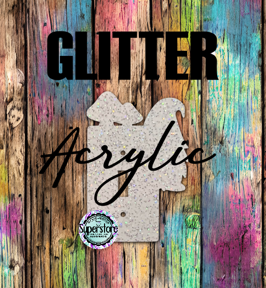 Glitter Acrylic - Light Switch Cover - Gnome with mushrooms - Sublimation Acrylic