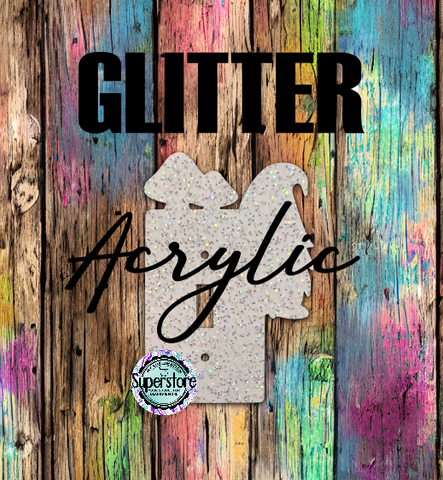 Glitter Acrylic - Light Switch Cover - Gnome with mushrooms - Sublimation Acrylic