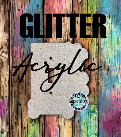 Glitter Acrylic - Light Switch Cover - Dog paw bone - Sublimation Acrylic