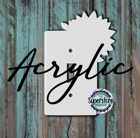Clear Acrylic - Light Switch Cover - Sunflower - Sublimation Acrylic