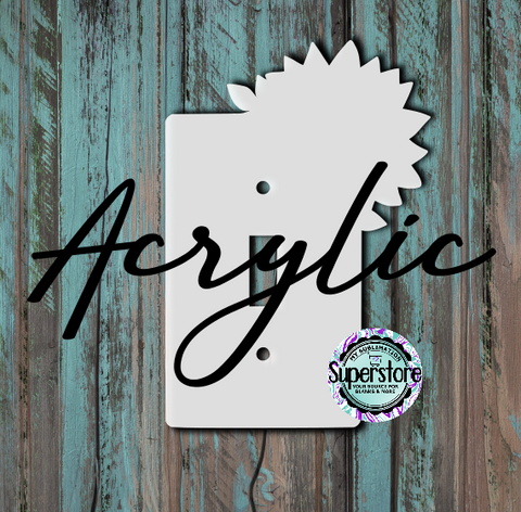 Clear Acrylic - Light Switch Cover - Sunflower - Sublimation Acrylic