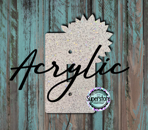 Glitter Acrylic - Light Switch Cover - Sunflower - Sublimation Acrylic