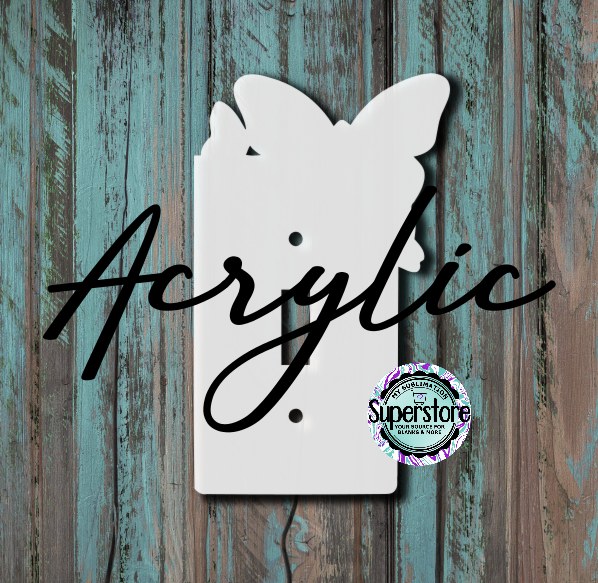 Clear Acrylic - Light Switch Cover - Butterfly - Sublimation Acrylic