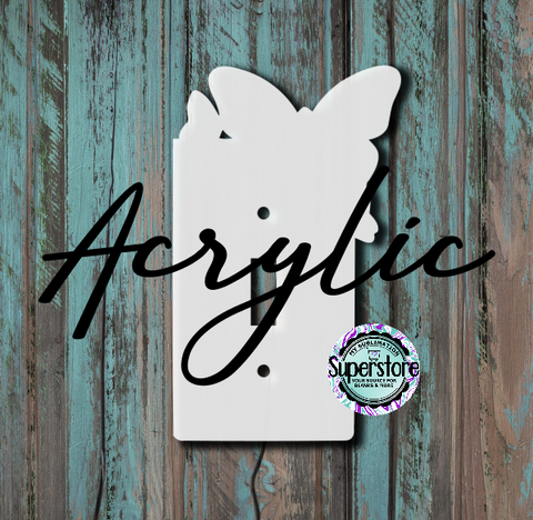 Clear Acrylic - Light Switch Cover - Butterfly - Sublimation Acrylic