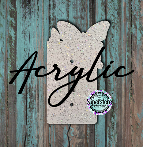 Glitter Acrylic - Light Switch Cover - Butterfly - Sublimation Acrylic