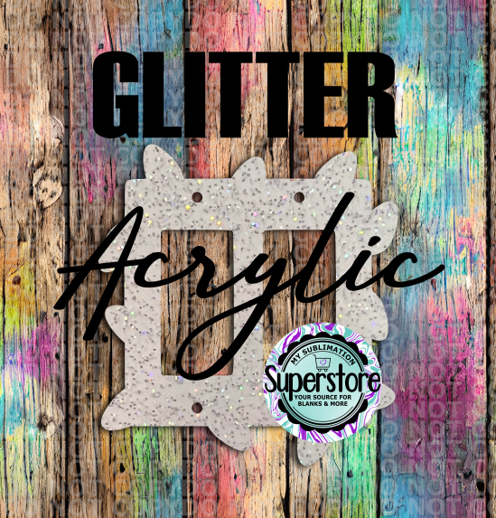 Glitter Acrylic - Double Rocker Light Switch Cover - Christmas Lights - Sublimation Acrylic
