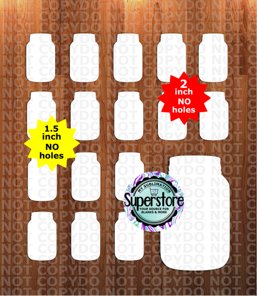 Mason Jar - 10 or 20pc bundle - 1.5 or 2 inch size (great for badge reels & hairbow centers