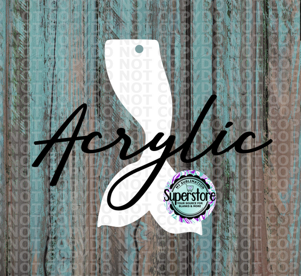 Clear Acrylic Mermaid Tail With or Without Hole  - Sublimation Acrylic