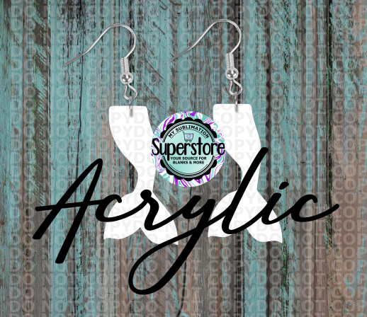 Acrylic Mermaid Tail Earrings -   5 & 10 pairs 1.5 & 2 inch size - Sublimation Acrylic