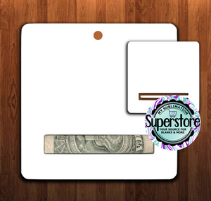 Money holder Square with bottom money ornament WITH hole or NO hole option  - MDF Sublimation Blank