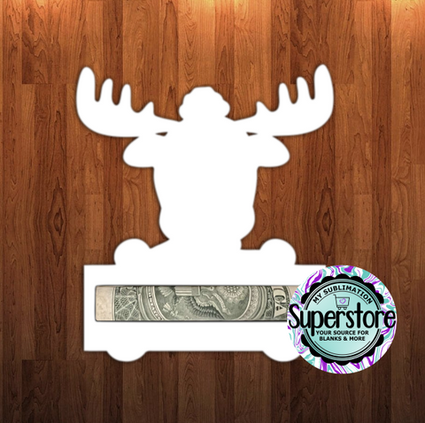 Money holder - Moose - WITH hole or NO hole option  - MDF Sublimation Blank