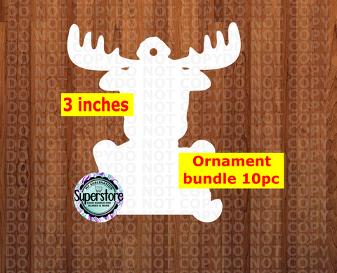 Moose - WITH HOLE - ornament bundle price - MDF sublimation blanks