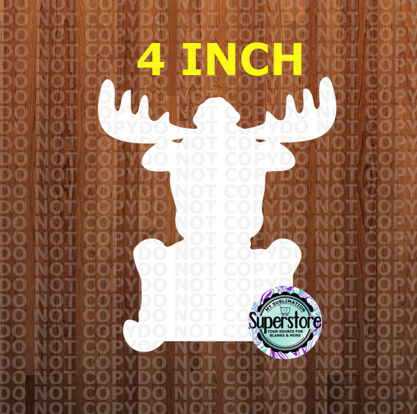 Moose  4 inch ornament WITH hole or NO hole option  - MDF Sublimation Blank