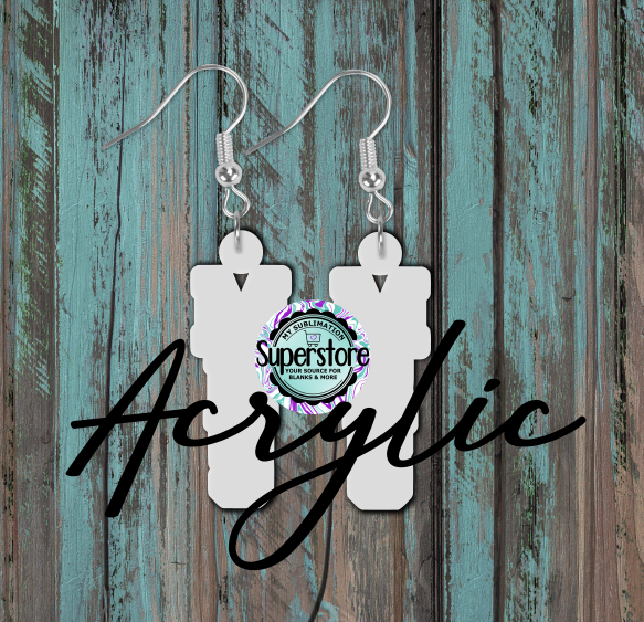 Clear Acrylic MRS Earrings -  5 & 10 pairs 1.5 & 2 inch size - Sublimation Acrylic