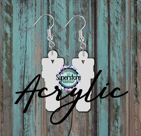 Clear Acrylic MRS Earrings -  5 & 10 pairs 1.5 & 2 inch size - Sublimation Acrylic