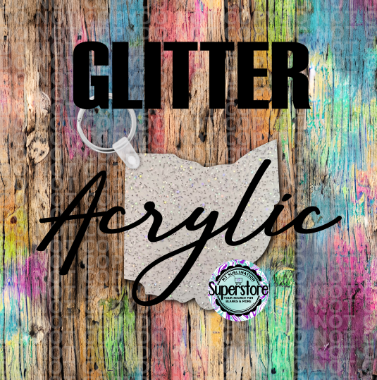 Glitter - Acrylic  Ohio - Keychain -  Sublimation Glitter Acrylic